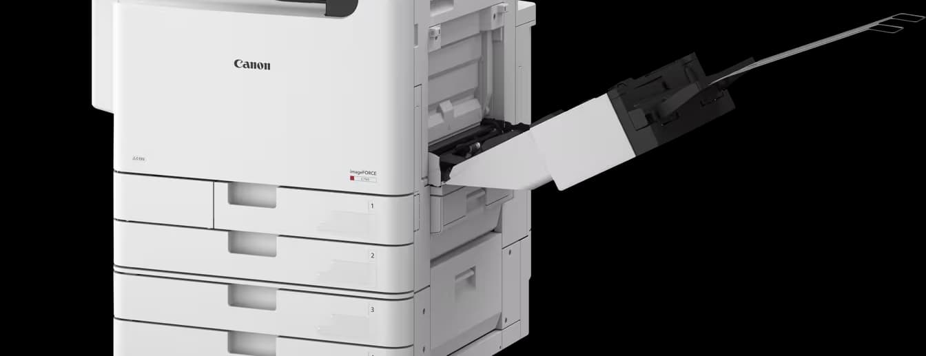 Dettaglio dei cassetti carta della Canon imageFORCE C7165